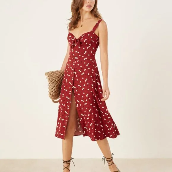 Reformation Dresses Reformation Size Red Floral Tank Dress